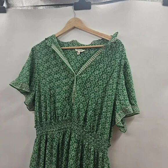 Max Studio Green Ruffled Tiered Maxi Dress 2x - Picture 3 of 15